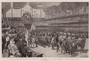 Deus salve o rei, a cena final no Grand Pageant, a inauguração da Commonwealth australiana, no Royal Military Tournament
