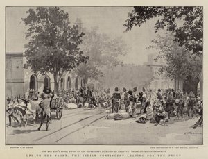 Para a frente, o contingente indiano saindo para a frente de Frederic de Haenen