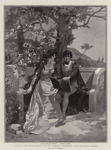 Paolo e Francesca no St James&39;s Theatre, a cena de leitura de Frederic de Haenen