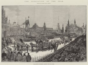 A coroação do czar, a procissão imperial atravessando a Praça Vermelha de Frederic de Haenen