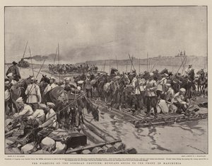 A luta na fronteira siberiana, russos indo para a frente na Manchúria de Frederic de Haenen