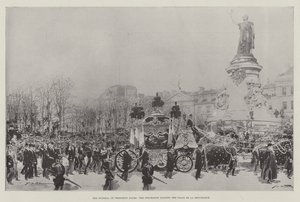 O Funeral do Presidente Faure, a Procissão passando pela Place de la Republique de Frederic de Haenen