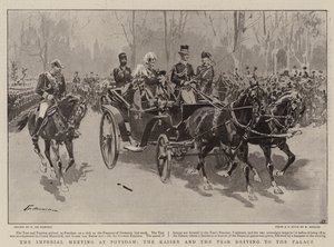O Encontro Imperial em Potsdam, o Kaiser e o Czar dirigindo-se ao Palácio de Frederic de Haenen