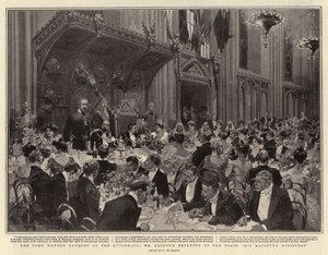 O Banquete do Lorde Prefeito no Guildhall, o Sr. Balfour repassando para o Brinde, os Ministros de Sua Majestade de Frederic de Haenen
