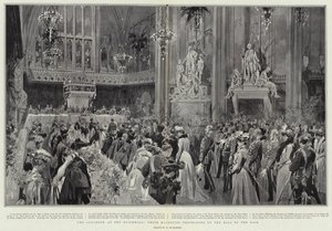 O almoço no Guildhall, Suas Majestades prosseguindo até o saguão até o estrado