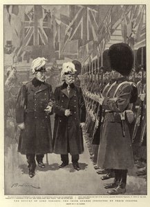 O retorno de Lord Roberts, os guardas irlandeses inspecionados por seu coronel de Frederic de Haenen