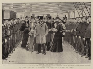 Visita Real ao Navio-Hospital Princesa do País de Gales, em Tilbury de Frederic de Haenen