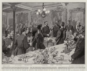 A Visita do Príncipe de Gales a Berlim, o Brinde do Kaiser no Almoço dado pela 1ª Guarda dos Dragões de Frederic de Haenen