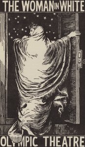 Design de cartaz para adaptação teatral do romance de Wilkie Collins The Woman in White no Olympic Theatre, Londres de Frederick (after) Walker
