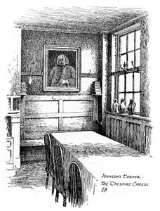 Johnsons Corner, o pub Cheshire Cheese, cidade de Londres, 1912 de Frederick Adcock