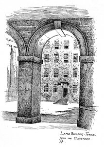 Edifício Lamb, Templo, dos claustros, Londres, 1912 de Frederick Adcock