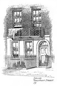 Casa de Percy Bysshe Shelleys, rua Marchmont, Bloomsbury, Londres, 1912