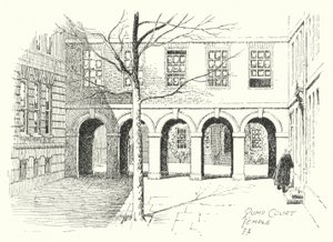 Pump Court, Temple (litografia) de Frederick Adcock