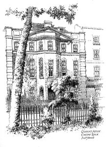 Queens House, Cheyne Walk, Chelsea, Londres, 1912 de Frederick Adcock