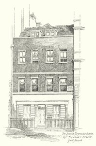 Casa de Sir Joshua Reynolds, Great Newport Street (litografia) de Frederick Adcock