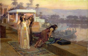 Cleópatra (69-30 aC) nos terraços de Philae, 1896 de Frederick Arthur Bridgman