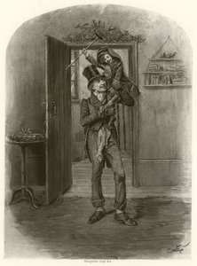 Bob Cratchit e Tiny Tim (gravura) de Frederick Barnard