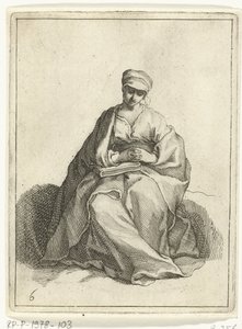 Sentada, mulher orante
15 pequenos números (título da série) de Frederick Bloemaert