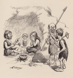 Os nossos antepassados antediluvianos, de F. Opper: Número Quarenta (litografia)
