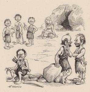 Os nossos antepassados antediluvianos, de F. Opper: Número dezanove (litografia)