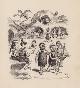 Os nossos antepassados antediluvianos, de F. Opper: Número Um (litografia)