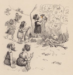 Os nossos antepassados antediluvianos, de F. Opper: Número Seis (litografia)