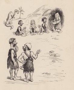 Os nossos antepassados antediluvianos, de F. Opper: Número Três (litografia)