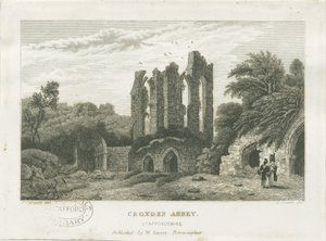 Croxden Abbey: gravura, nd [c 1830] (impressão) de Frederick Calvert