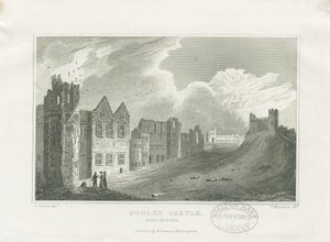 Castelo Dudley - A Fortaleza: gravura em aço, nd [19 cêntimos] (estampado) de Frederick Calvert