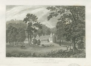 Sandwell Park - Hall: gravura, nd [meados do século XIX] (estampado) de Frederick Calvert
