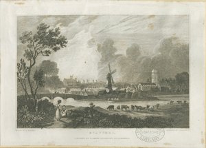 Stafford - Vista Sudoeste: gravura, nd [c 1830] (imprimir) de Frederick Calvert