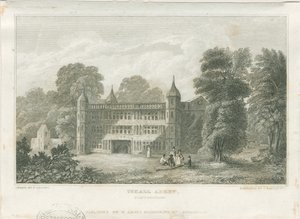 Tixall Hall - Gatehouse: gravura, nd [c 1830] (imprimir) de Frederick Calvert