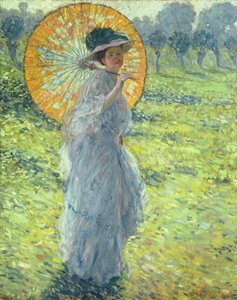 Mulher com guarda-sol, c. 1906 (óleo sobre tela) de Frederick Carl Frieseke