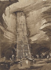 Bem em Bolonchen, Yucatan (caneta, tinta, lápis e lavar no papel) de Frederick Catherwood