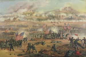 A Batalha de Fredericksburg em 13 de dezembro de 1862 de Frederick Cavada