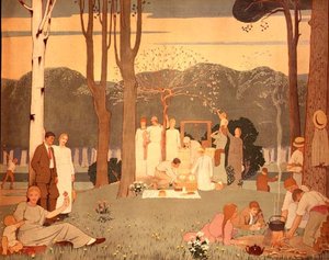 Cena de piquenique (cartaz) de Frederick Cayley Robinson