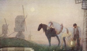Os santos quakers: A Voz do Silêncio (litografia a cores) de Frederick Cayley Robinson