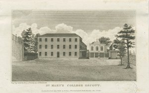 Oscott - St. Mary&39;s College: gravura em aço, sd [c 1819] (impressão) de Frederick Charles Husenbeth