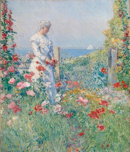 No jardim Celia Thaxter em seu jardim, 1892.