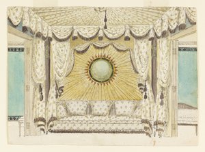 Projeto para Cama com Alcova Tenda, provavelmente para o Quarto ou Boudoir do Príncipe de Gales, Royal Pavi
