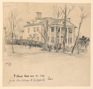 Casa do Governador Lounsbury, Main Street, Ridgefield, Connecticut. de Frederick Dielman