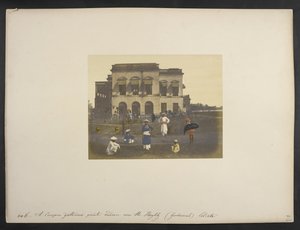 Residência de um cavalheiro inglês, [Garden Reach,] Calcutá, c.1851-52 (foto colorida à mão)