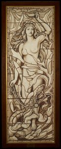 Fogo, da série Os quatro elementos, c.1888-89 (caneta e tinta com lavagem sobre lápis sobre papel) de Frederick G. Smith