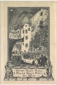 Ex-libris: Irving Kent Hall e Mary Kent Hall, Ex Libris inscrito de Frederick Garrison Hall
