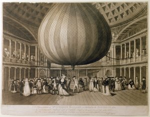 Vista interior do Panteão, Oxford Street, Londres, 1785 (aquatint) de Frederick George Byron