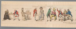 Vinte figuras públicas em várias situações Escravidão Inglesa ou Imagem do Tempo (título no objeto) de Frederick George Byron
