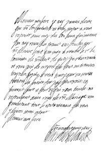 Carta de Henrietta Maria, rainha de Carlos I, século XVII 1865.