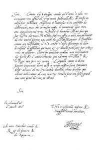 Carta de Henry Frederick, príncipe de Gales, ao rei Henrique IV da França, 1606 1865.