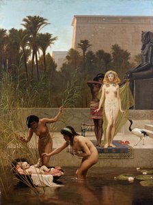 Moise sauve des eaux - The Finding of Moses par Goodall, Frederick (1822-1904). Óleo sobre tela, tamanho : 152,4x114