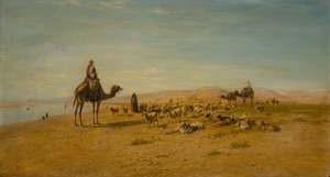 Sobre as margens do Nilo (óleo sobre tela) de Frederick Goodall